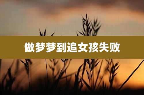 做梦梦到追女孩失败