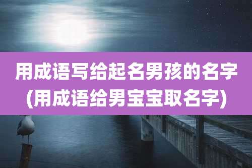 用成语写给起名男孩的名字(用成语给男宝宝取名字)