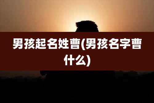 男孩起名姓曹(男孩名字曹什么)