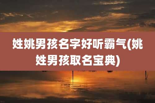 姓姚男孩名字好听霸气(姚姓男孩取名宝典)
