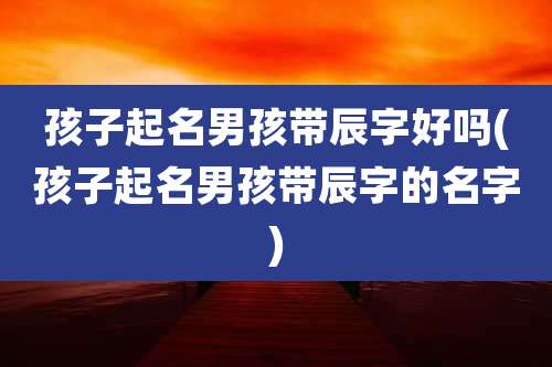 孩子起名男孩带辰字好吗(孩子起名男孩带辰字的名字)