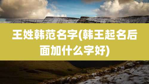 王姓韩范名字(韩王起名后面加什么字好)