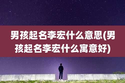 男孩起名李宏什么意思(男孩起名李宏什么寓意好)