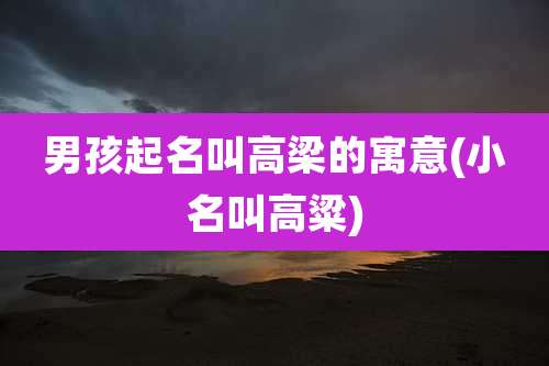 男孩起名叫高梁的寓意(小名叫高粱)