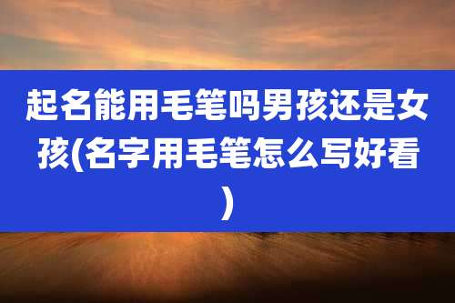 起名能用毛笔吗男孩还是女孩(名字用毛笔怎么写好看)