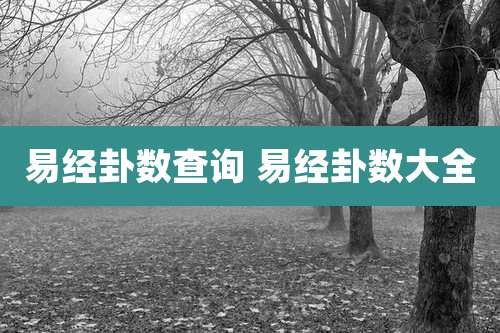 易经卦数查询 易经卦数大全