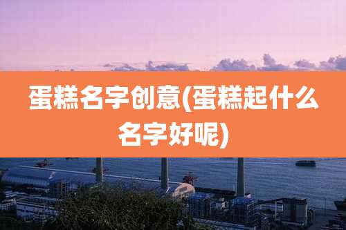 蛋糕名字创意(蛋糕起什么名字好呢)