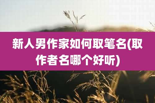 新人男作家如何取笔名(取作者名哪个好听)