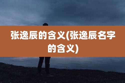 张逸辰的含义(张逸辰名字的含义)