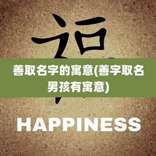 善取名字的寓意(善字取名男孩有寓意)