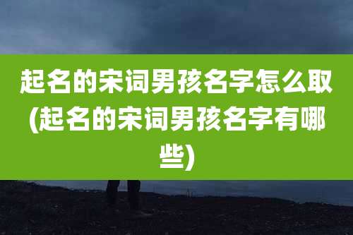 起名的宋词男孩名字怎么取(起名的宋词男孩名字有哪些)