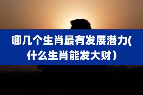 哪几个生肖最有发展潜力(什么生肖能发大财)