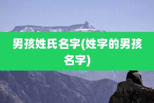 男孩姓氏名字(姓字的男孩名字)