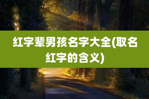 红字辈男孩名字大全(取名红字的含义)