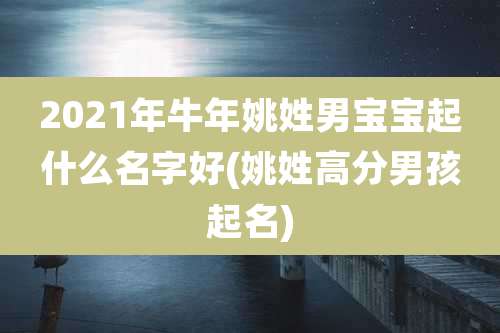 2021年牛年姚姓男宝宝起什么名字好(姚姓高分男孩起名)