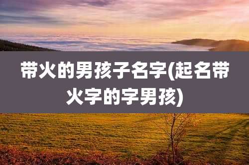 带火的男孩子名字(起名带火字的字男孩)