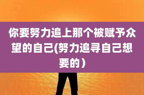 你要努力追上那个被赋予众望的自己(努力追寻自己想要的）