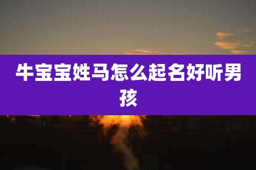 牛宝宝姓马怎么起名好听男孩