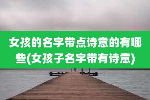 女孩的名字带点诗意的有哪些(女孩子名字带有诗意)