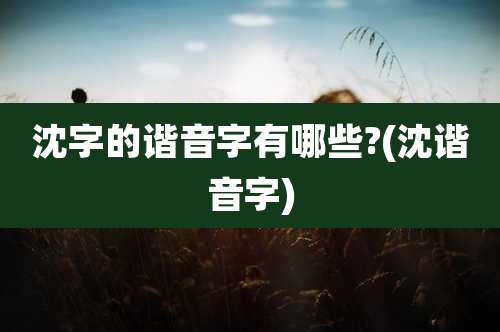 沈字的谐音字有哪些?(沈谐音字)