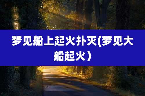 梦见船上起火扑灭(梦见大船起火)