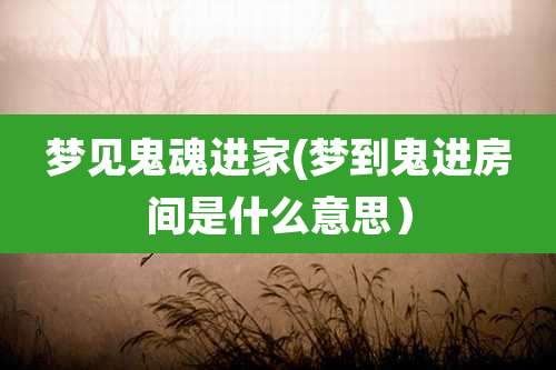 梦见鬼魂进家(梦到鬼进房间是什么意思)