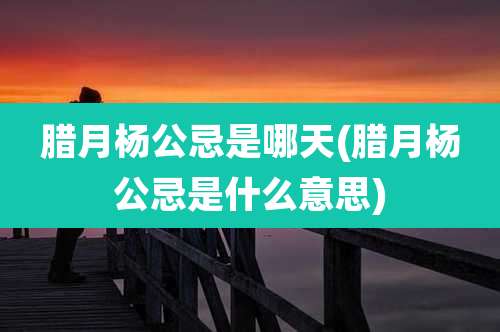 腊月杨公忌是哪天(腊月杨公忌是什么意思)