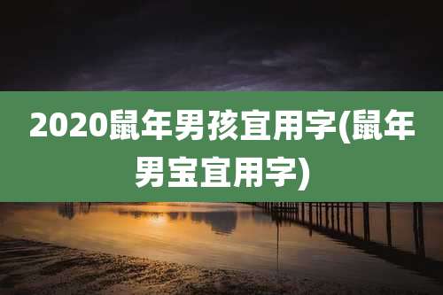 2020鼠年男孩宜用字(鼠年男宝宜用字)