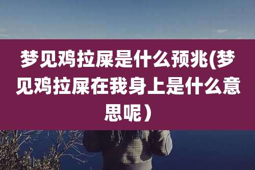 梦见鸡拉屎是什么预兆(梦见鸡拉屎在我身上是什么意思呢)