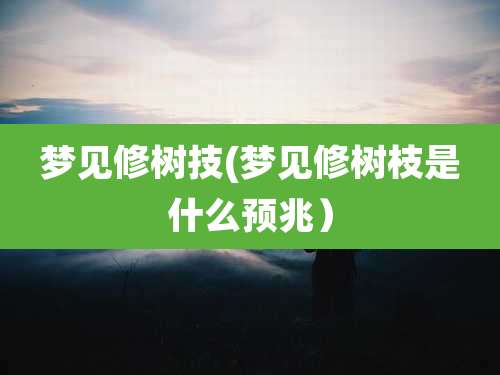 梦见修树技(梦见修树枝是什么预兆）