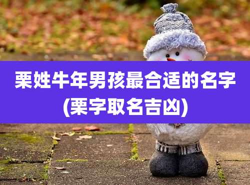 栗姓牛年男孩最合适的名字(栗字取名吉凶)