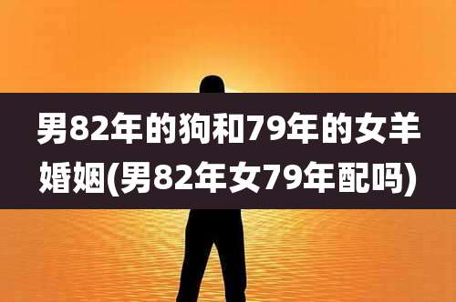 男82年的狗和79年的女羊婚姻(男82年女79年配吗)