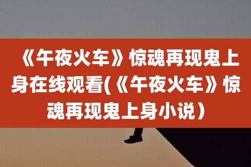 《午夜火车》惊魂再现鬼上身在线观看(《午夜火车》惊魂再现鬼上身小说）