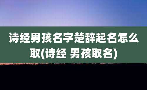 诗经男孩名字楚辞起名怎么取(诗经 男孩取名)