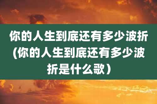 你的人生到底还有多少波折(你的人生到底还有多少波折是什么歌）