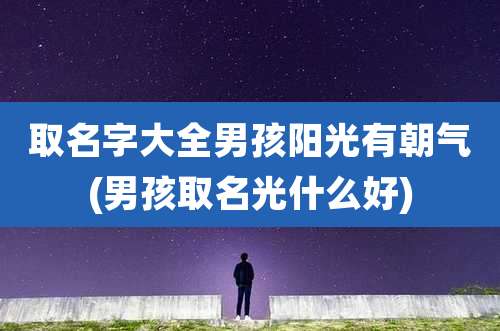取名字大全男孩阳光有朝气(男孩取名光什么好)