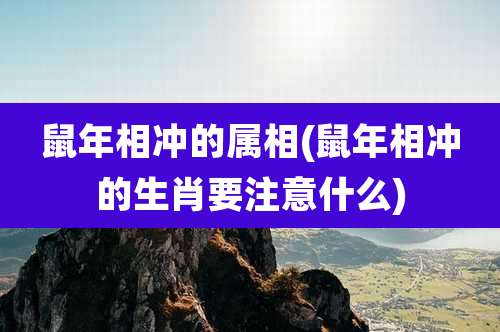 鼠年相冲的属相(鼠年相冲的生肖要注意什么)