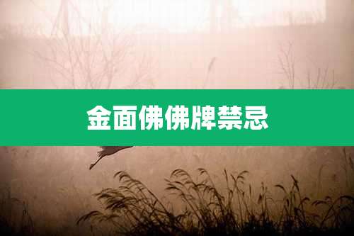 金面佛佛牌禁忌
