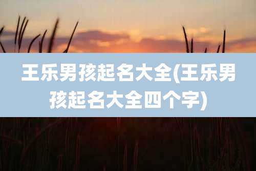 王乐男孩起名大全(王乐男孩起名大全四个字)
