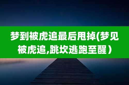 梦到被虎追最后甩掉(梦见被虎追,跳坎逃跑至醒)