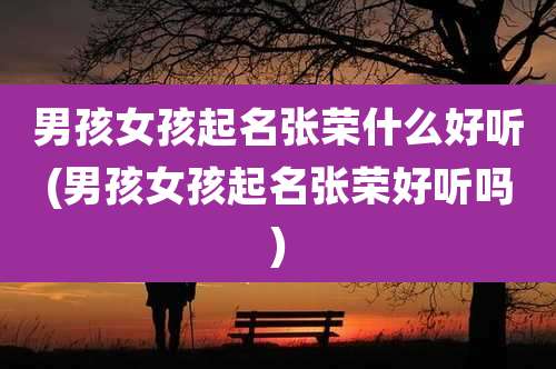 男孩女孩起名张荣什么好听(男孩女孩起名张荣好听吗)