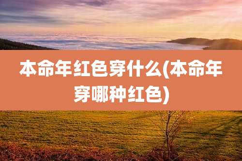 本命年红色穿什么(本命年穿哪种红色)