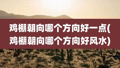 鸡棚朝向哪个方向好一点(鸡棚朝向哪个方向好风水)