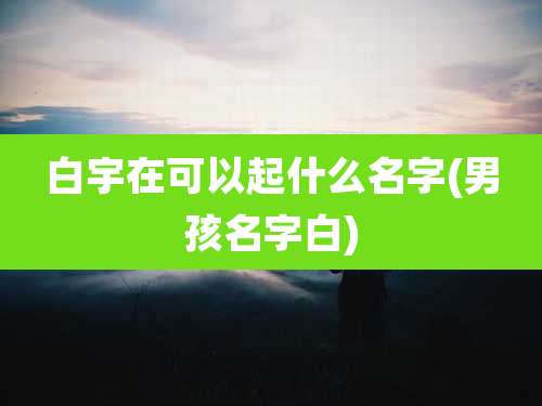 白宇在可以起什么名字(男孩名字白)