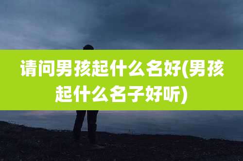 请问男孩起什么名好(男孩起什么名子好听)