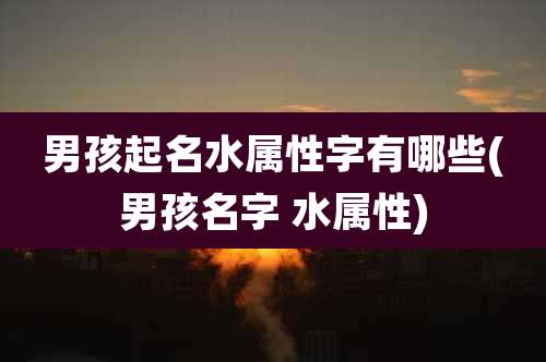 男孩起名水属性字有哪些(男孩名字 水属性)