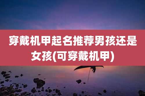 穿戴机甲起名推荐男孩还是女孩(可穿戴机甲)