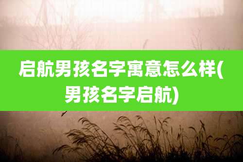 启航男孩名字寓意怎么样(男孩名字启航)