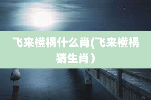 飞来横祸什么肖(飞来横祸猜生肖）