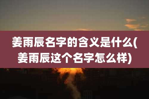 姜雨辰名字的含义是什么(姜雨辰这个名字怎么样)